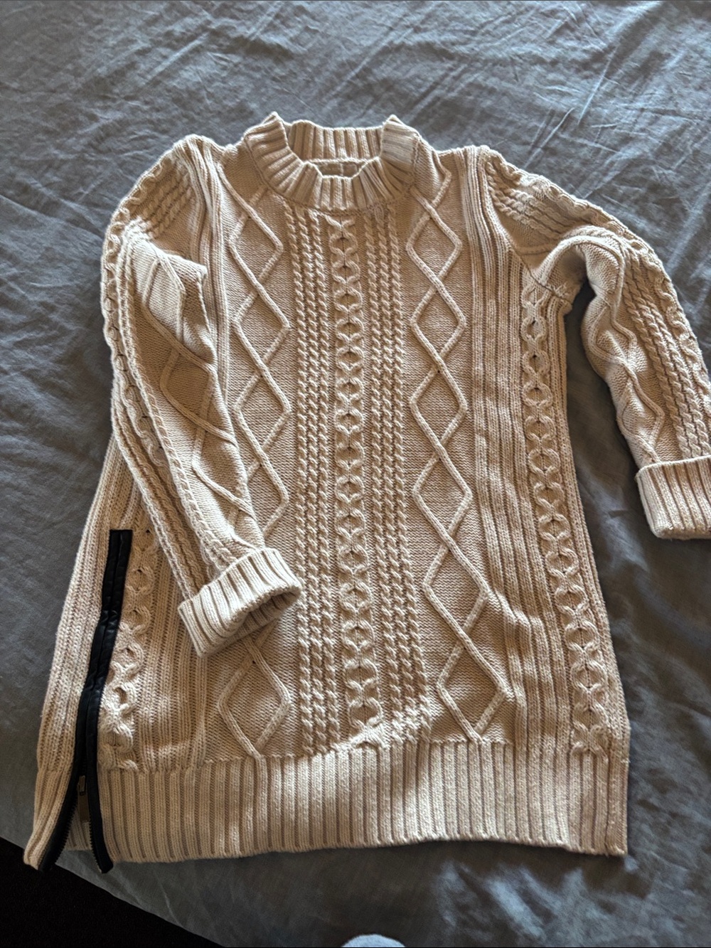 Banana Republic Cream Cable-Knit Cowl Turtleneck Sweater